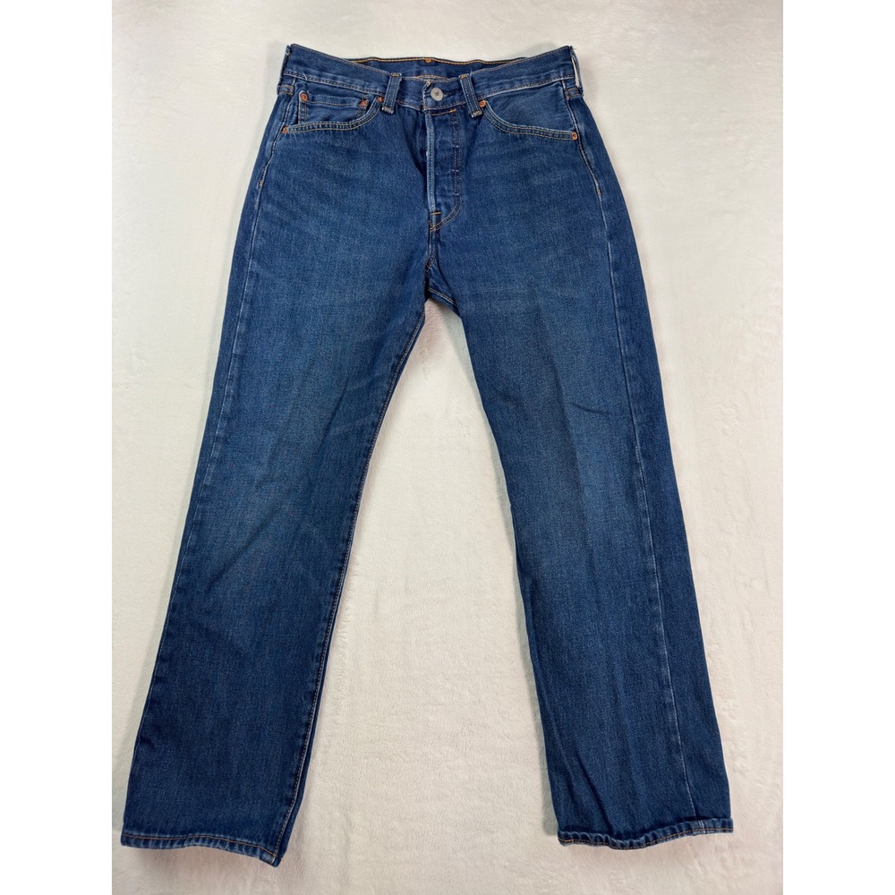 Levis 501 Original Fit Mens Straight Leg Blue Denim Button Fly Jeans W31 L30